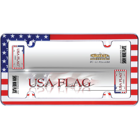 CRUISER ACCESSORIES Cruiser Accessories 23003 USA Flag License Plate Frame - Chrome 23003